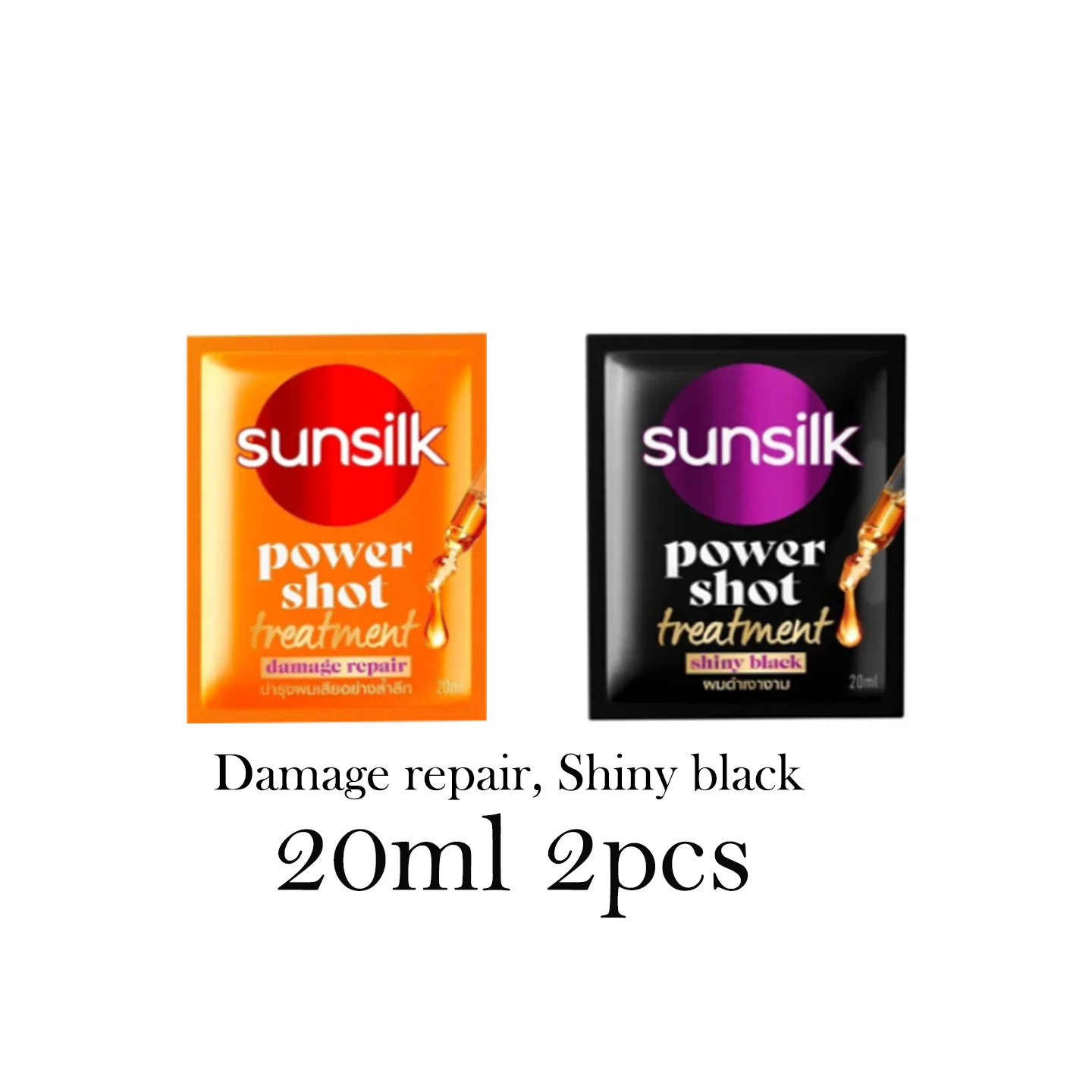 Sunsilk Power Shot Treatment Shiny black & Damage Repair –20ml*2pcs